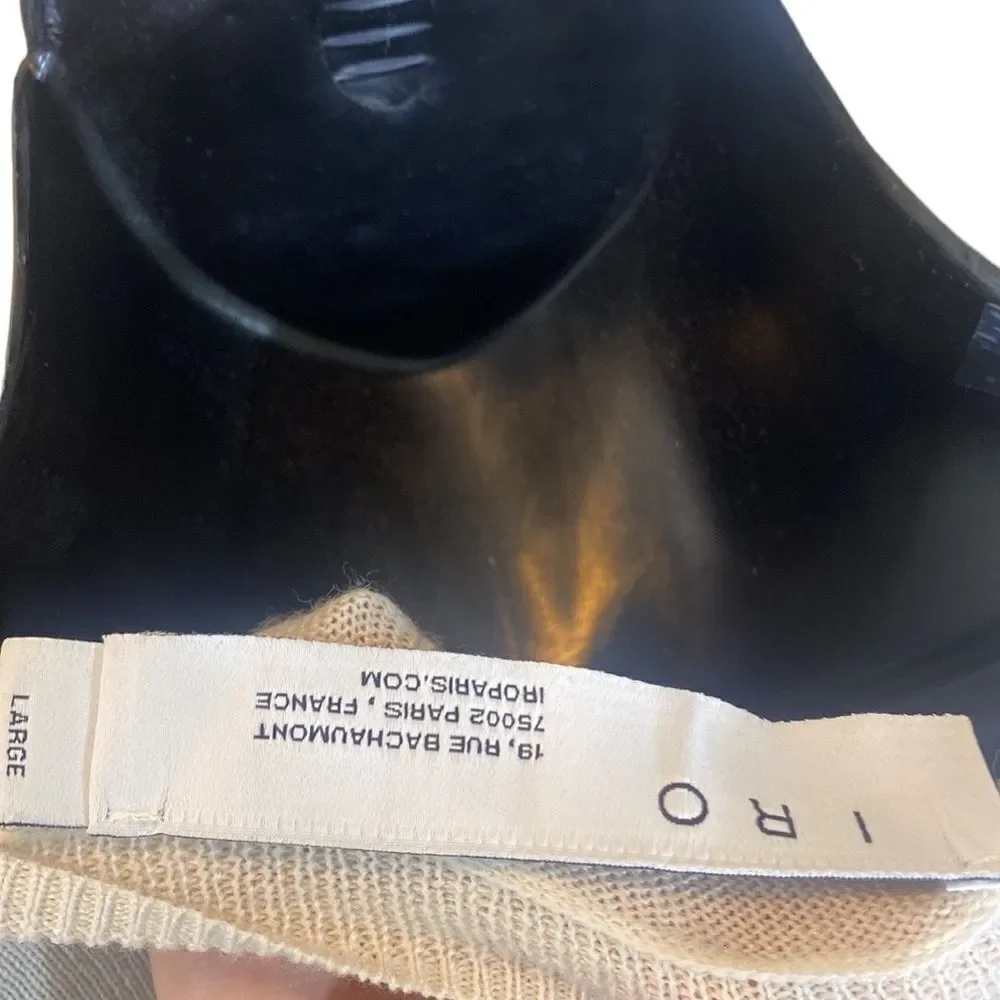 IRO women’s large aran mixed ecru 100% capsule minimalist sweater cozy winter - Picture 7 of 8